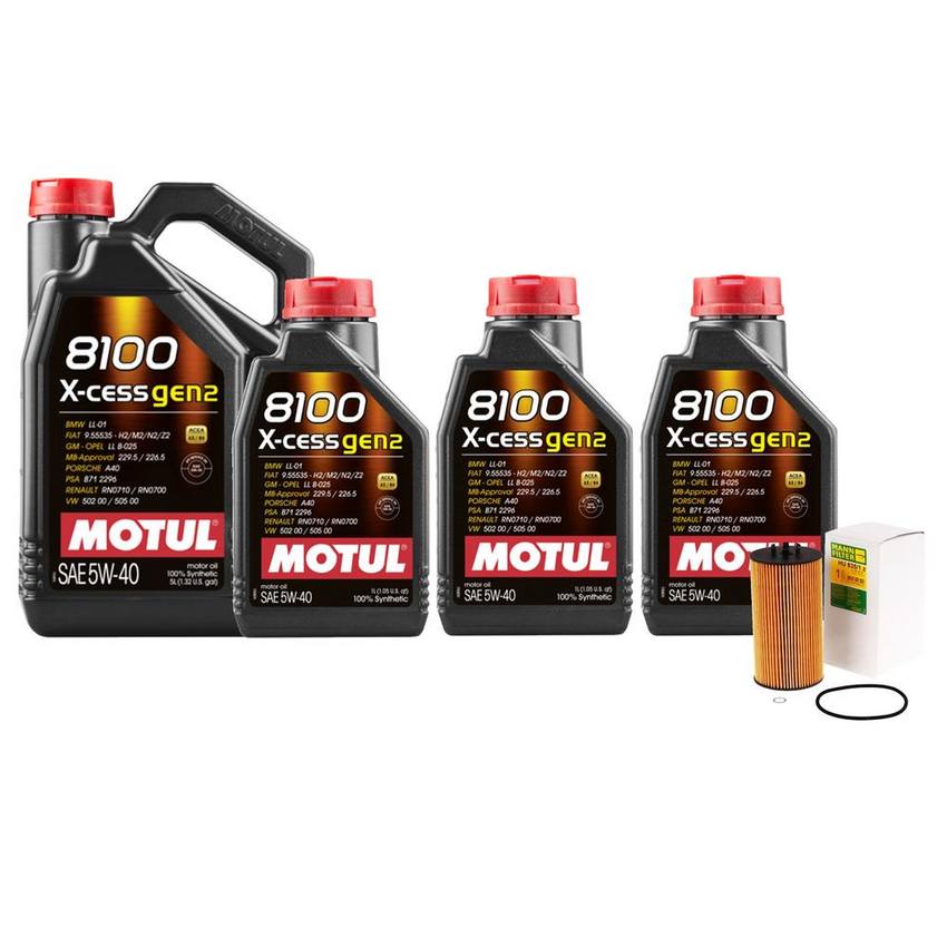 VW Engine Oil Change Kit - Motul 079198405A (5W40) (X-CESS GEN2 8100)